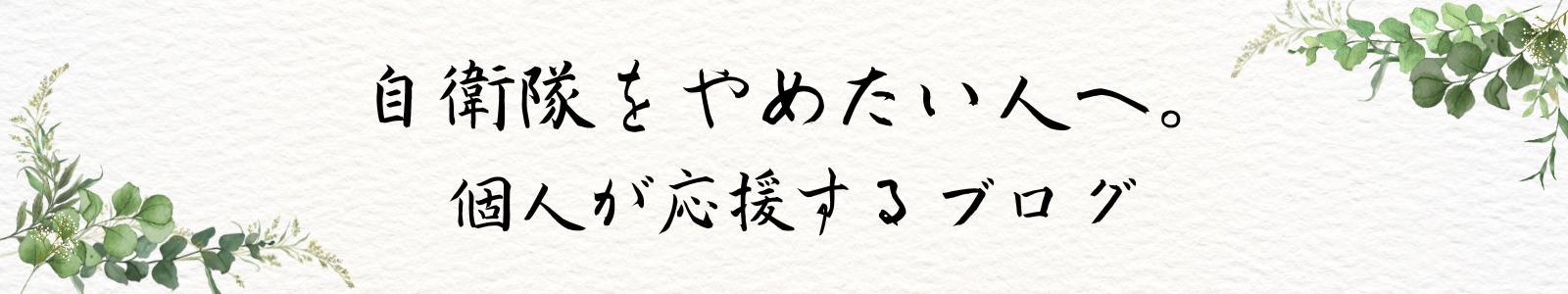 自衛隊を辞めたい人を応援するブログ